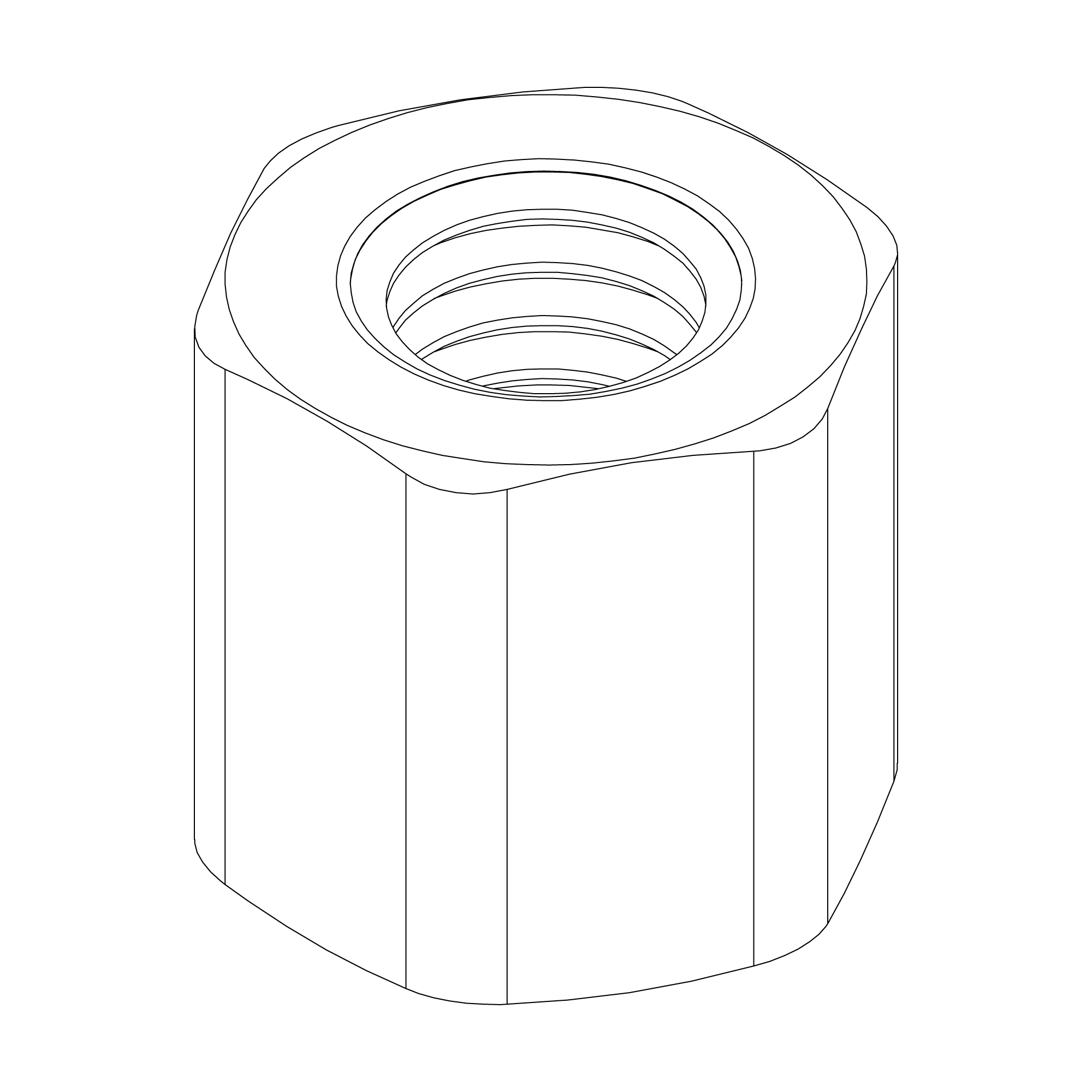 Nut M6 extended
