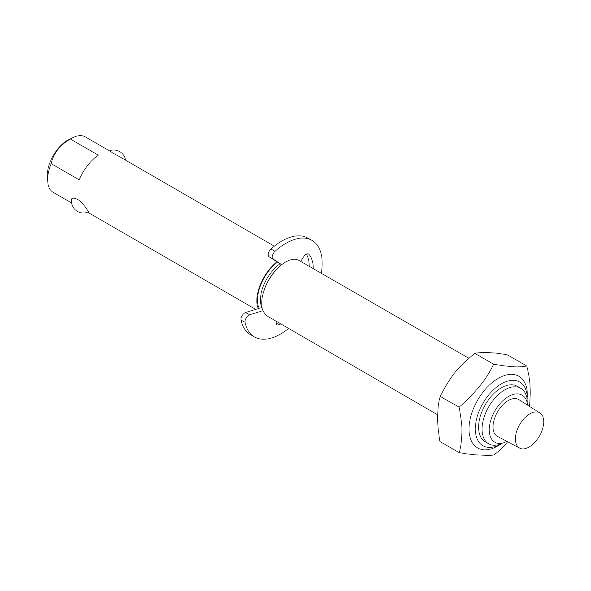 Push button clevis axle 50mm
