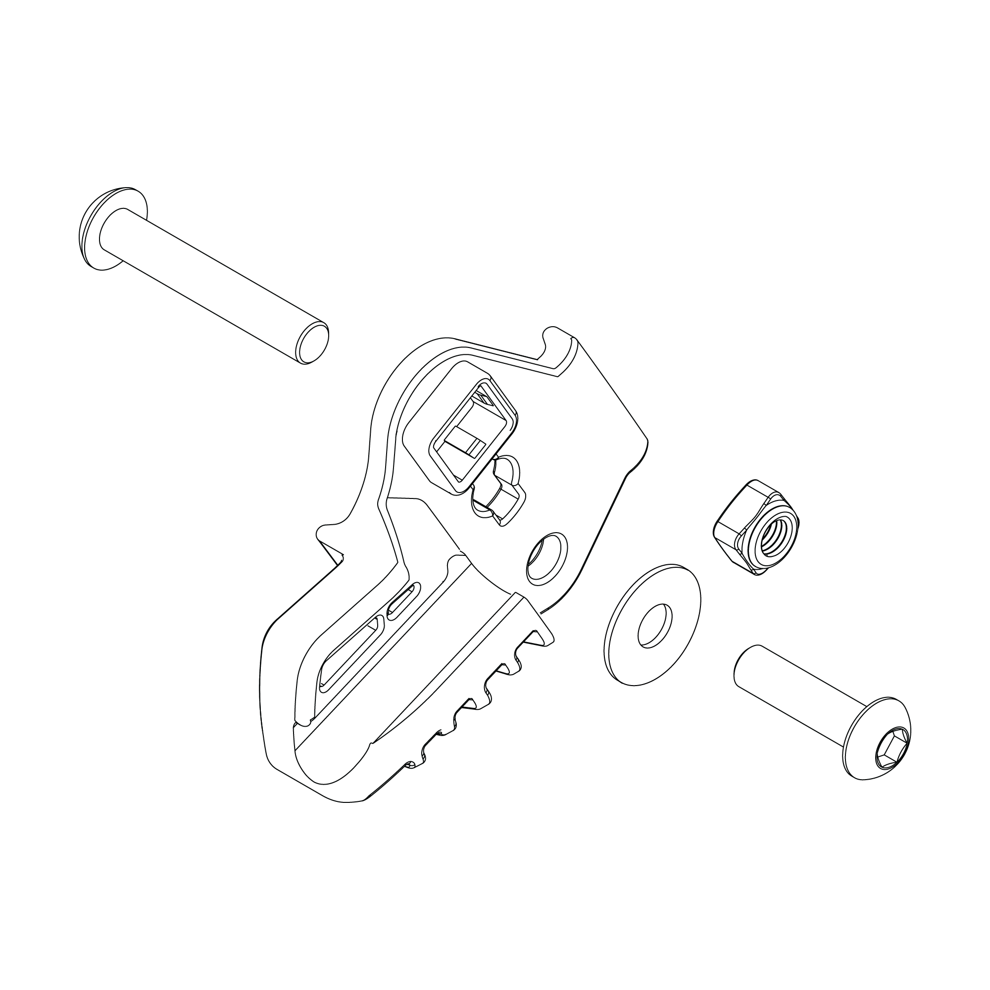 Cargo bag hinge bracket left