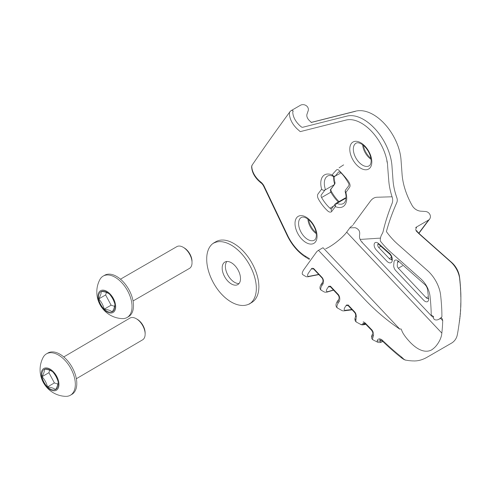 Cargo bag hinge bracket right