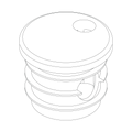 Flag cap 1" round ribbed